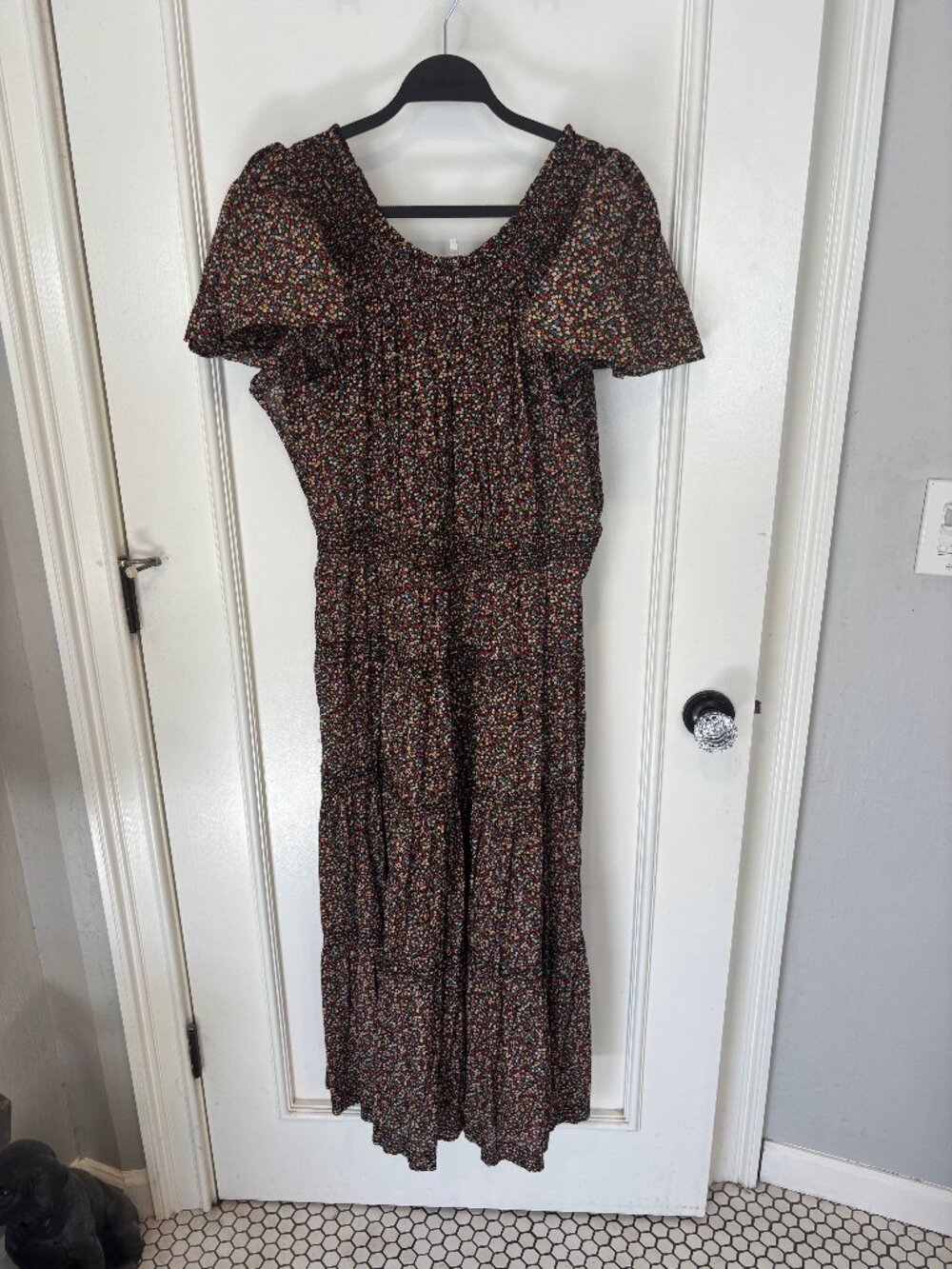 The GREAT. Flutter Sleeve Maxi Dress (L)